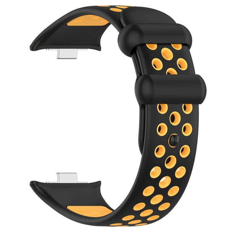 For Redmi Watch 4 Two Color Silicone Sports Watch Band(Black Yellow)