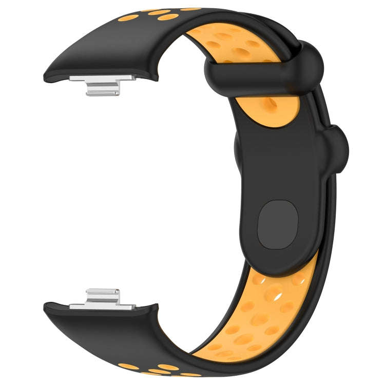 For Redmi Watch 4 Two Color Silicone Sports Watch Band(Black Yellow)