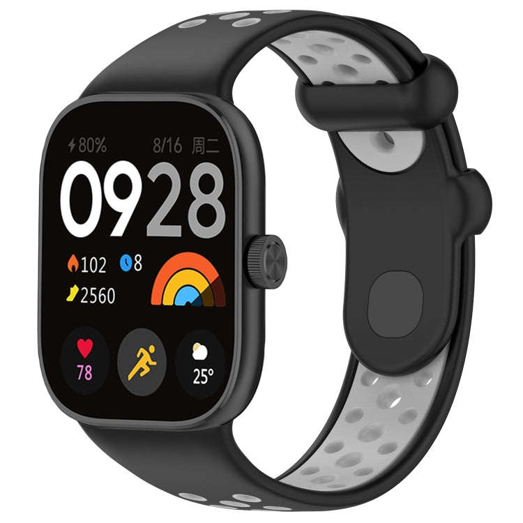 For Redmi Watch 4 Two Color Silicone Sports Watch Band(Black Grey)