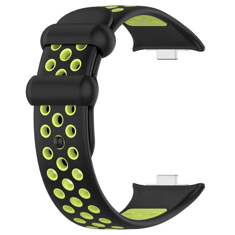 For Redmi Watch 4 Two Color Silicone Sports Watch Band(Black Lime)