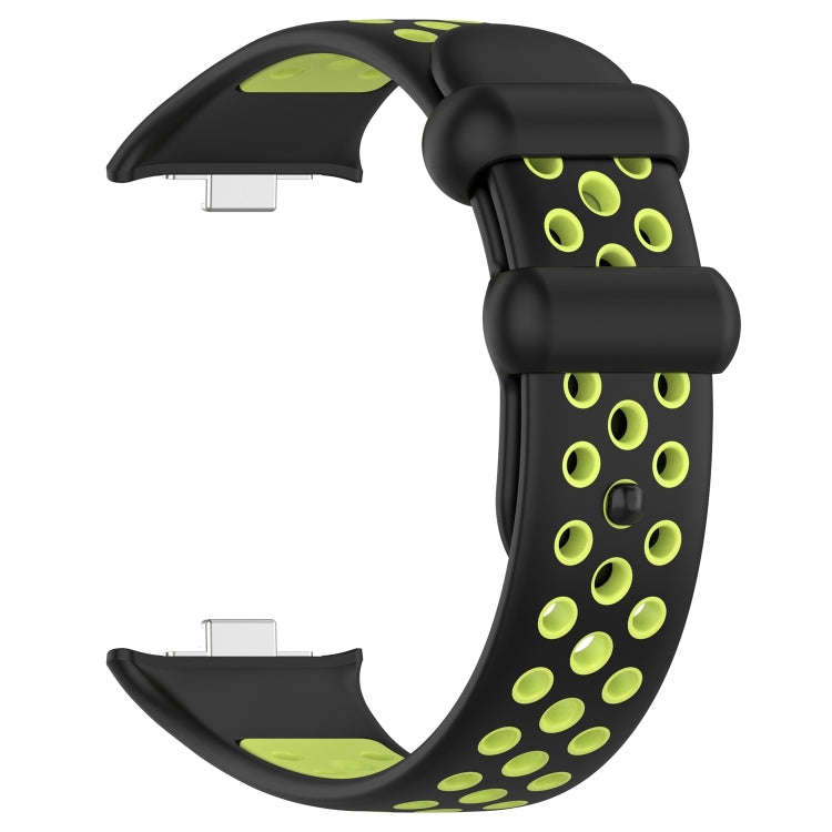 For Redmi Watch 4 Two Color Silicone Sports Watch Band(Black Lime)
