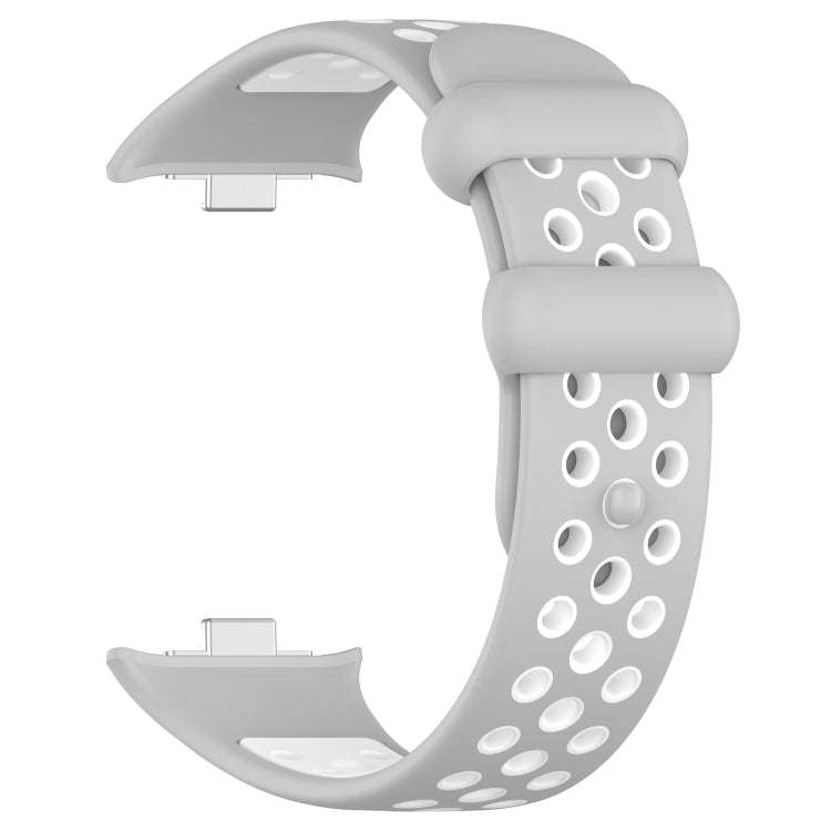 For Redmi Watch 4 Two Color Silicone Sports Watch Band(Grey White)