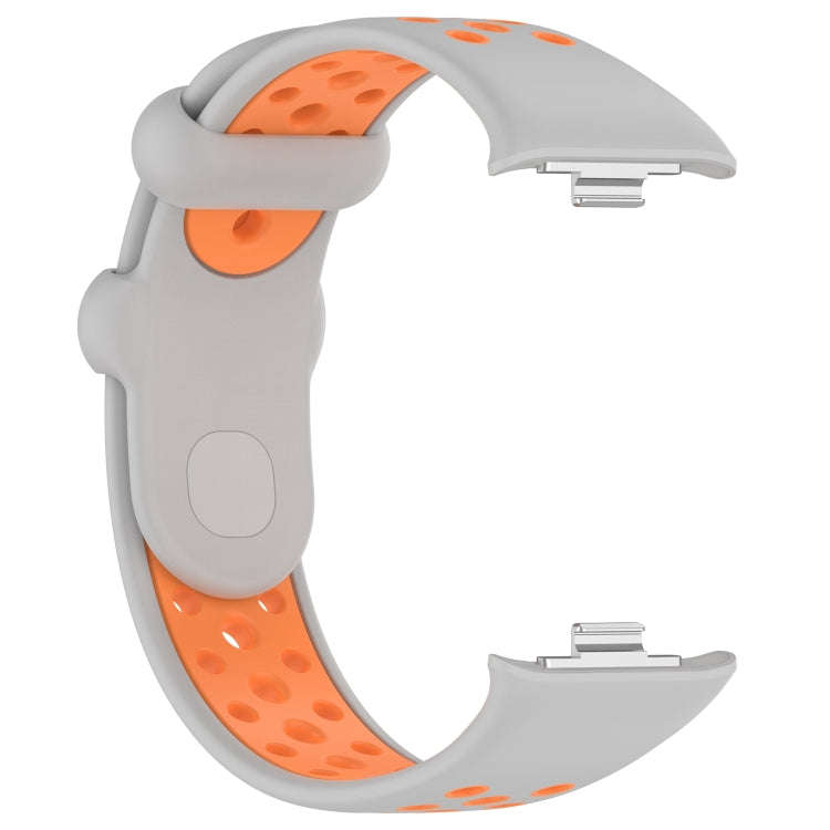 For Redmi Watch 4 Two Color Silicone Sports Watch Band(Grey Orange)