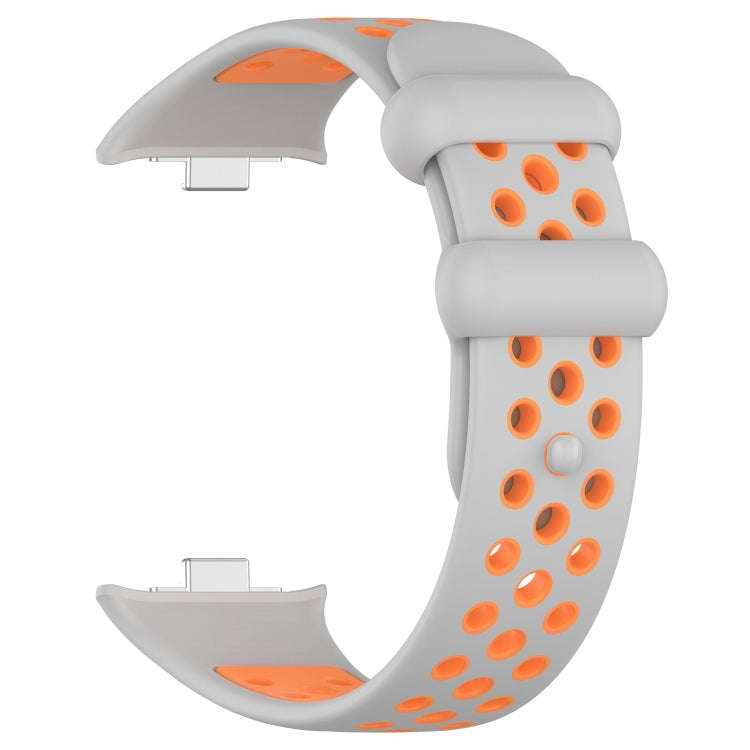 For Redmi Watch 4 Two Color Silicone Sports Watch Band(Grey Orange)