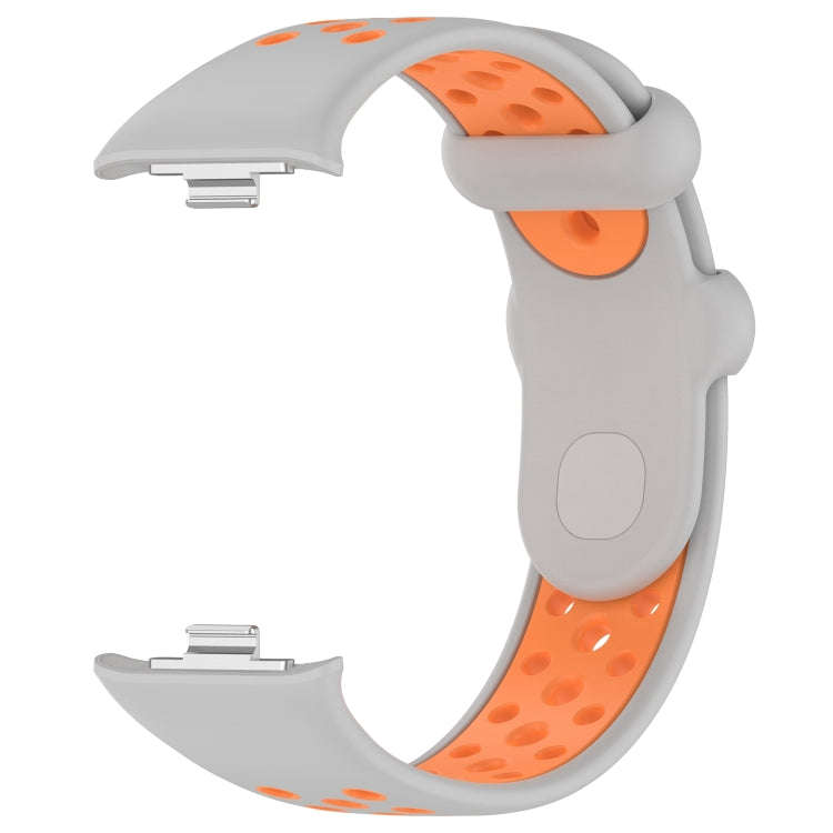 For Redmi Watch 4 Two Color Silicone Sports Watch Band(Grey Orange)
