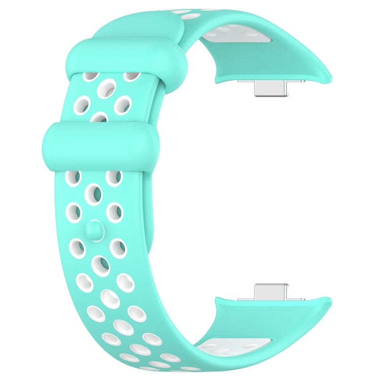 For Redmi Watch 4 Two Color Silicone Sports Watch Band(Teal White)