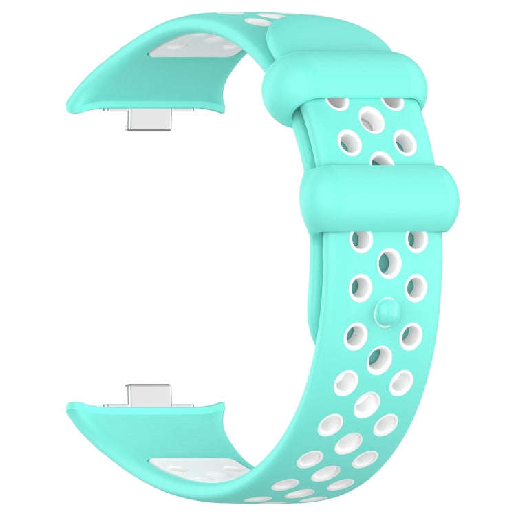 For Redmi Watch 4 Two Color Silicone Sports Watch Band(Teal White)