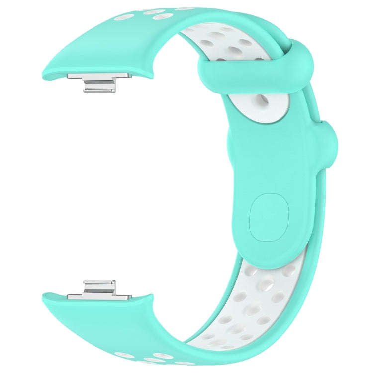 For Redmi Watch 4 Two Color Silicone Sports Watch Band(Teal White)