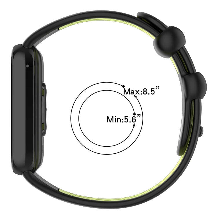 For Redmi Watch 4 Two Color Silicone Sports Watch Band(Black Blue)