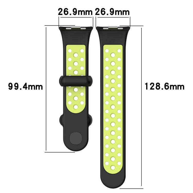 For Redmi Watch 4 Two Color Silicone Sports Watch Band(Black Blue)