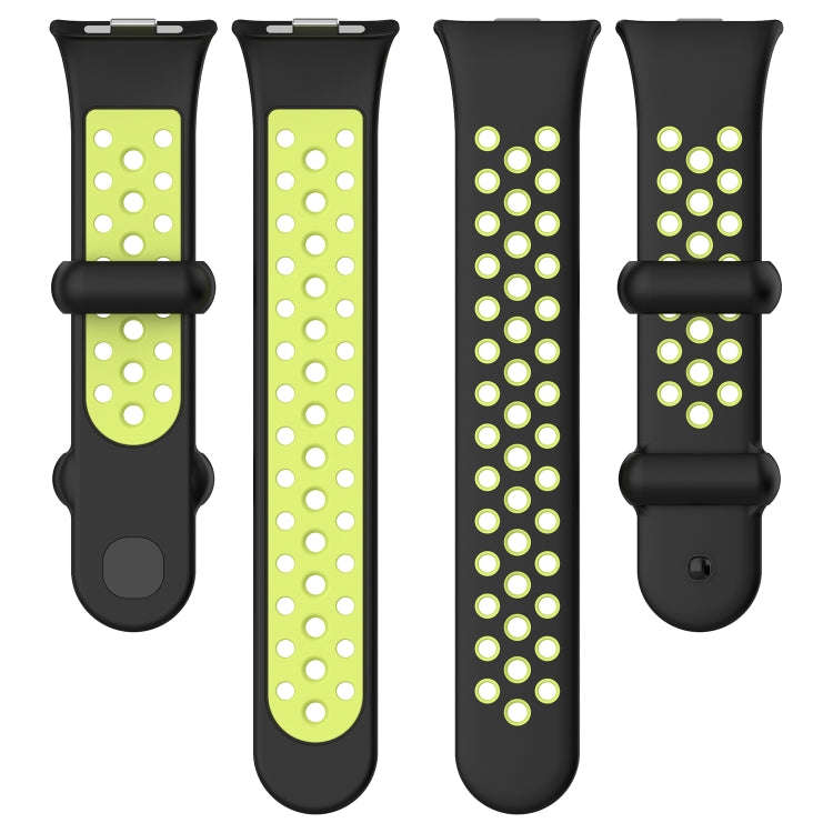 For Redmi Watch 4 Two Color Silicone Sports Watch Band(Black Blue)