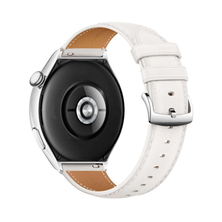 22mm Universal Pointed Tail Leather Watch Band(Brown White)