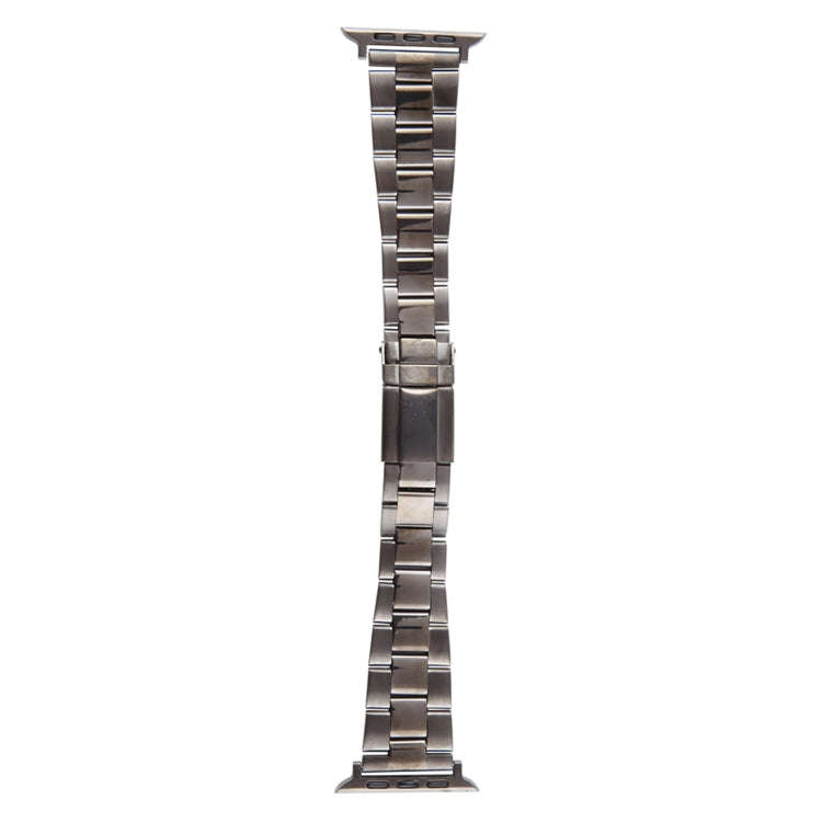 For Apple Watch Series 6 40mm Three-Bead Stainless Steel Watch Band(Gun Color)