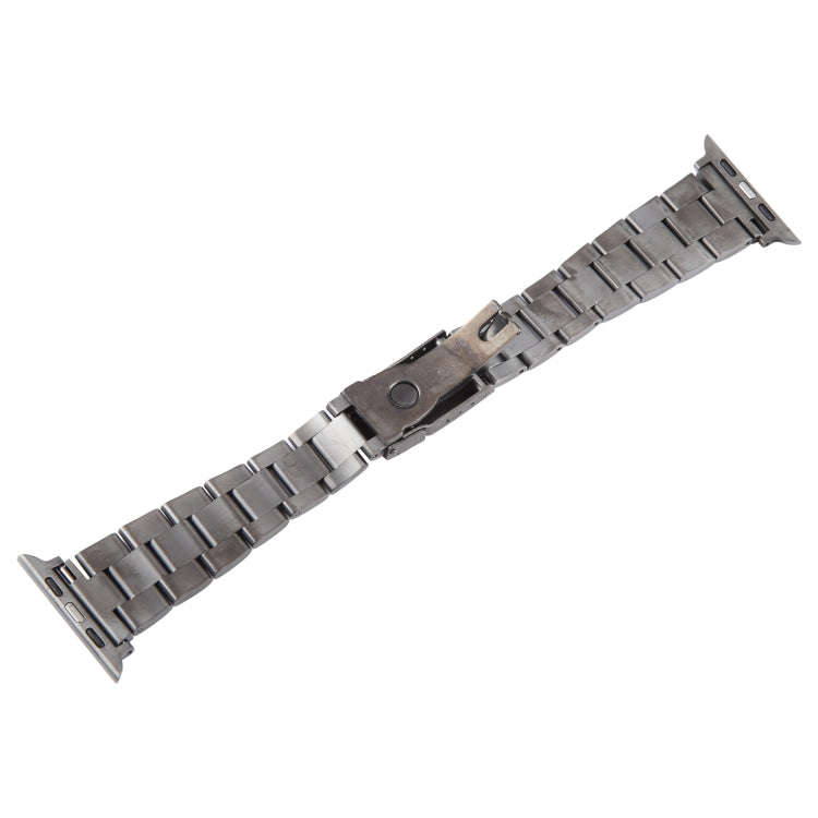 For Apple Watch Series 6 40mm Three-Bead Stainless Steel Watch Band(Gun Color)