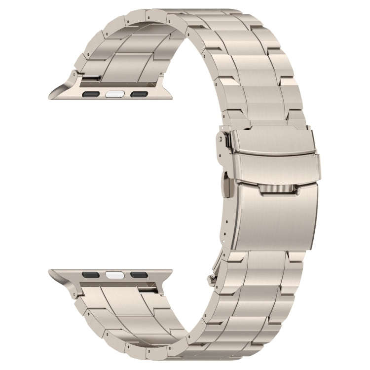 For Apple Watch Ultra 2 49mm Safety Buckle Trapezoid Titanium Steel Watch Band(Titanium)