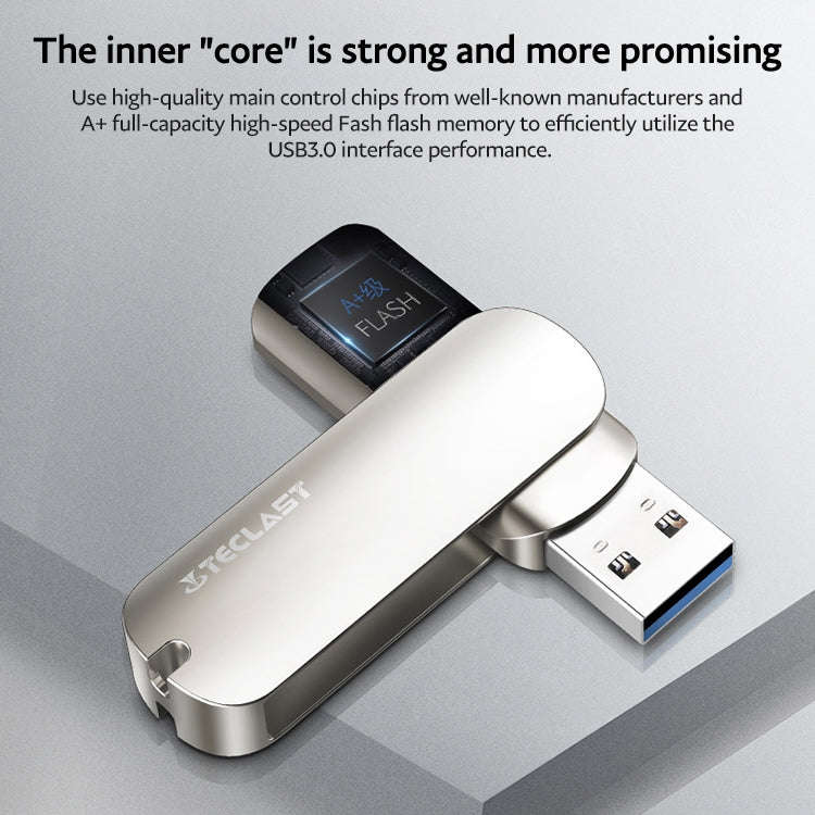 Teclast Leishen Plus Series USB3.0 Twister Flash Drive, Memory:128GB(Silver)