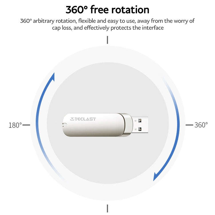 Teclast Leishen Plus Series USB3.0 Twister Flash Drive, Memory:128GB(Silver)
