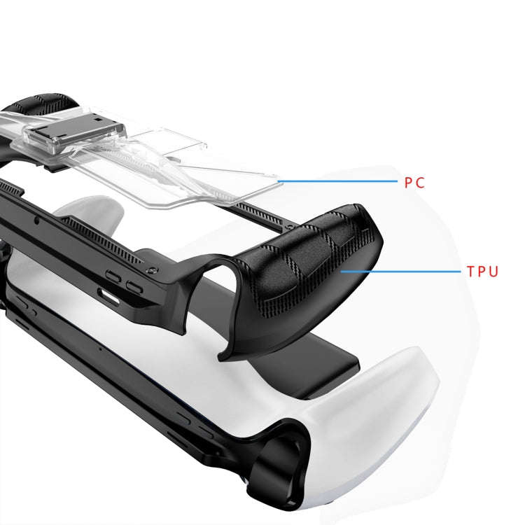 For Sony PlayStation Portal  TPU + PC Game Console Protective Case with Holder(White)