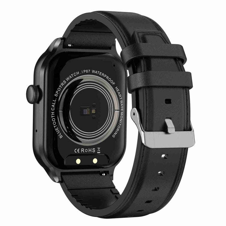 2.01 inch Leather Strap Bluetooth Call Smart Watch Support Heart Rate Monitoring / Non-invasive B...