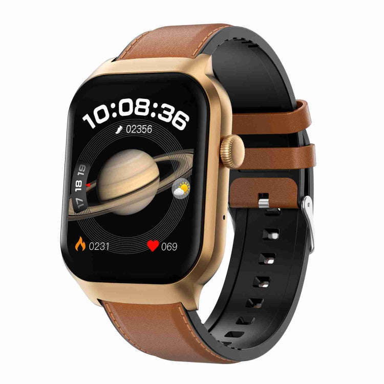 2.01 inch Leather Strap Bluetooth Call Smart Watch Support Heart Rate Monitoring / Non-invasive B...