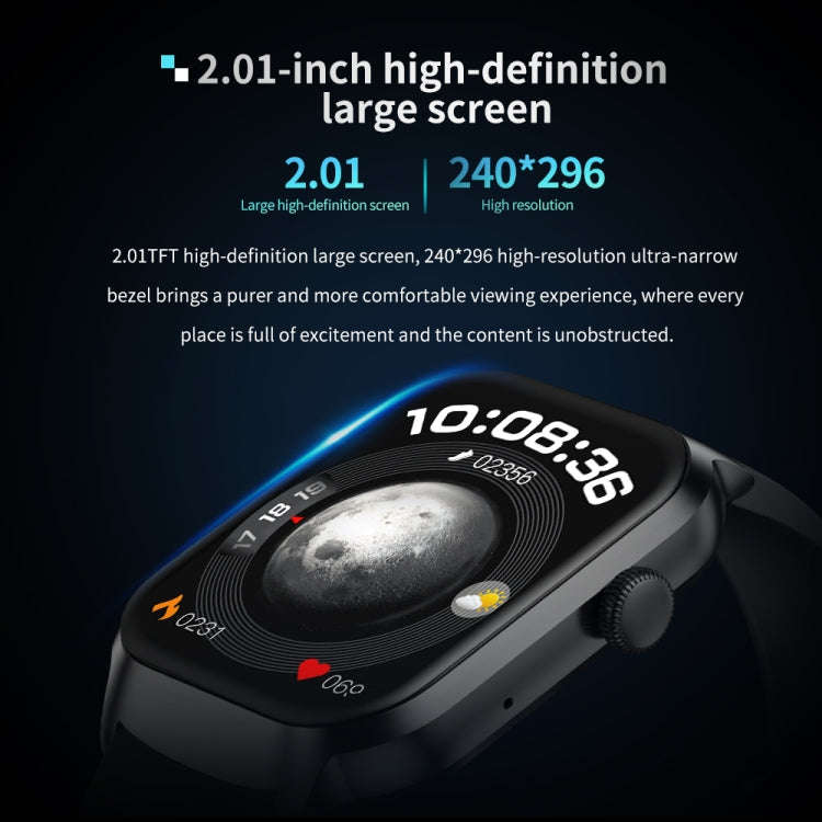 2.01 inch Leather Strap Bluetooth Call Smart Watch Support Heart Rate Monitoring / Non-invasive B...