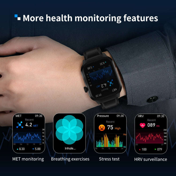2.01 inch Silicone Strap Bluetooth Call Smart Watch Support Heart Rate Monitoring / Non-invasive ...