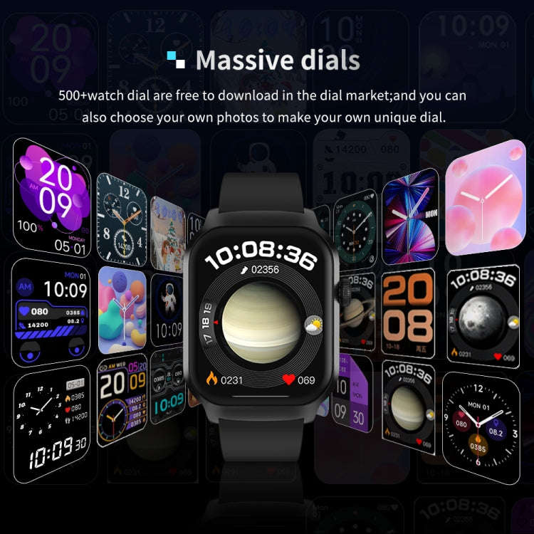 2.01 inch Silicone Strap Bluetooth Call Smart Watch Support Heart Rate Monitoring / Non-invasive ...