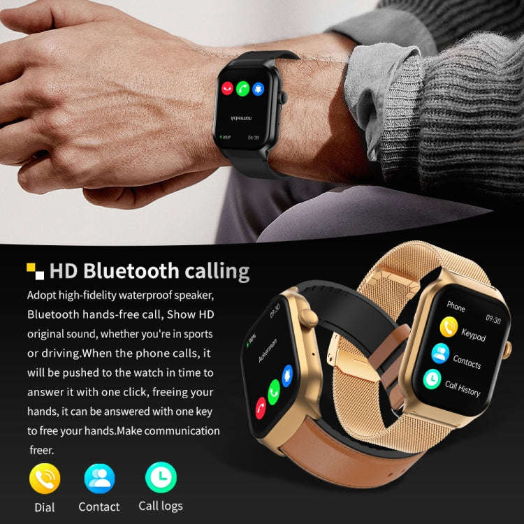 2.01 inch Silicone Strap Bluetooth Call Smart Watch Support Heart Rate Monitoring / Non-invasive ...