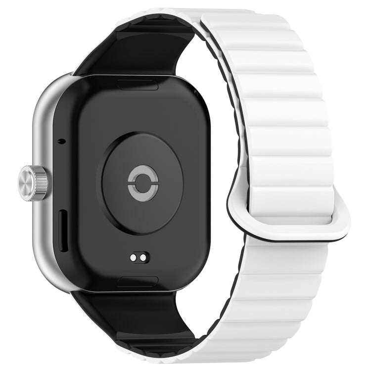 For Xiaomi Smart Band 9 Pro / 8 Pro Two Color Magnetic Silicone Watch Band(White Black)