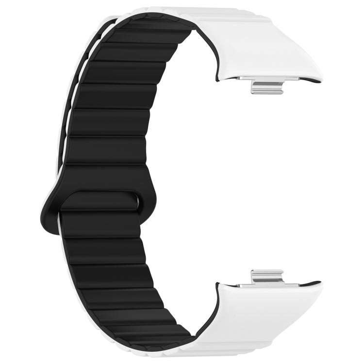 For Xiaomi Smart Band 9 Pro / 8 Pro Two Color Magnetic Silicone Watch Band(White Black)