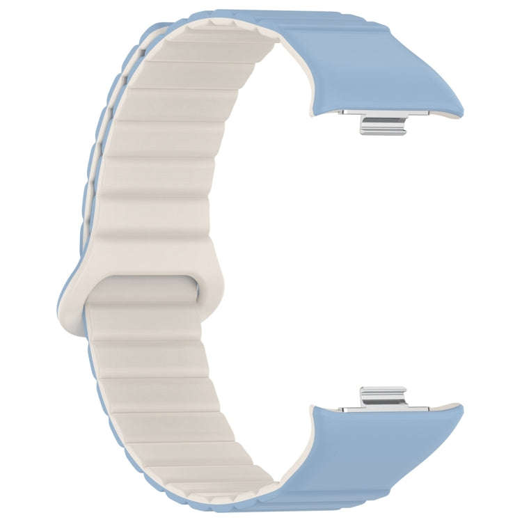 For Xiaomi Smart Band 9 Pro / 8 Pro Two Color Magnetic Silicone Watch Band(Blue Starlight)