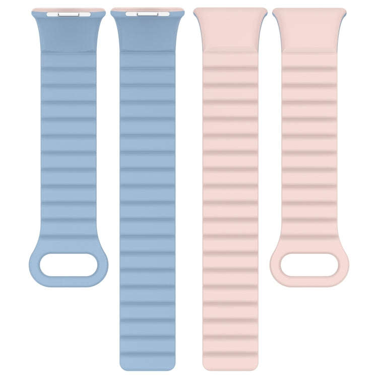 For Xiaomi Smart Band 9 Pro / 8 Pro Two Color Magnetic Silicone Watch Band(Pink Blue)