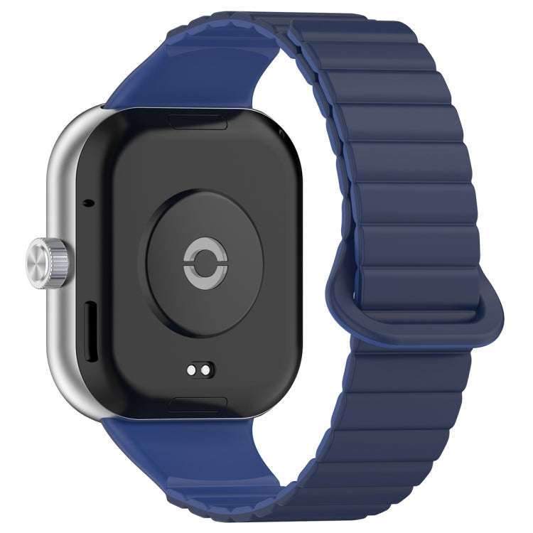 For Xiaomi Smart Band 9 Pro / 8 Pro Two Color Magnetic Silicone Watch Band(Navy Blue Dark Blue)