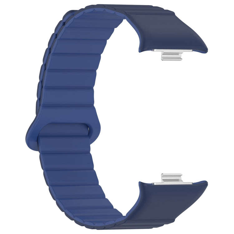 For Xiaomi Smart Band 9 Pro / 8 Pro Two Color Magnetic Silicone Watch Band(Navy Blue Dark Blue)