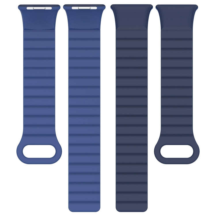 For Xiaomi Smart Band 9 Pro / 8 Pro Two Color Magnetic Silicone Watch Band(Navy Blue Dark Blue)
