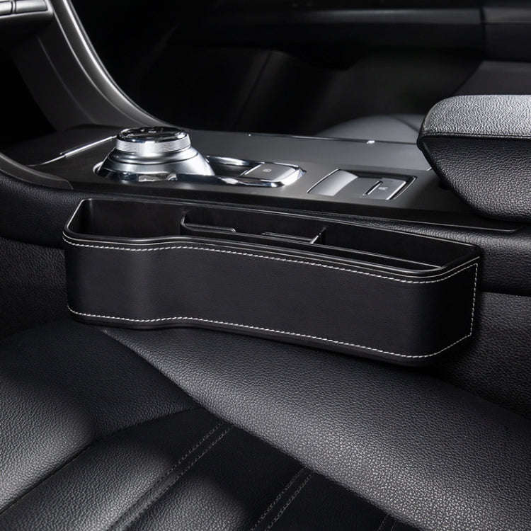 Car Multi-functional Console Box Cup Holder Seat Gap Side Storage Box, Leather Style, Color:Black...