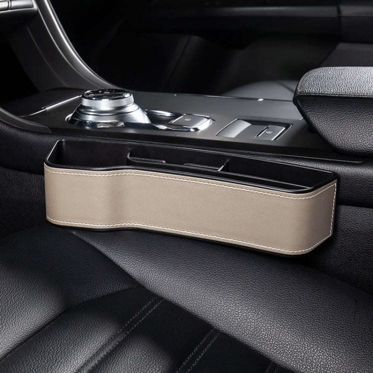 Car Multi-functional Console Box Cup Holder Seat Gap Side Storage Box, Leather Style, Color:Beige...
