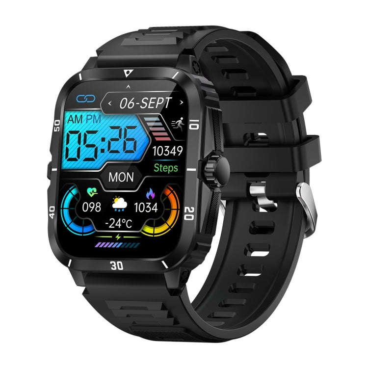 KT71 1.96 inch HD Square Screen Rugged Smart Watch Supports Bluetooth Calls/Sleep Monitoring/Bloo...