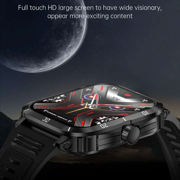 KT71 1.96 inch HD Square Screen Rugged Smart Watch Supports Bluetooth Calls/Sleep Monitoring/Bloo...