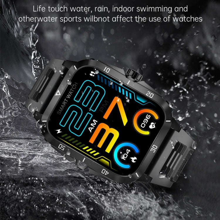 KT71 1.96 inch HD Square Screen Rugged Smart Watch Supports Bluetooth Calls/Sleep Monitoring/Bloo...