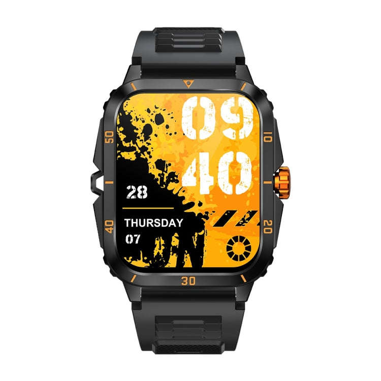 KT71 1.96 inch HD Square Screen Rugged Smart Watch Supports Bluetooth Calls/Sleep Monitoring/Bloo...