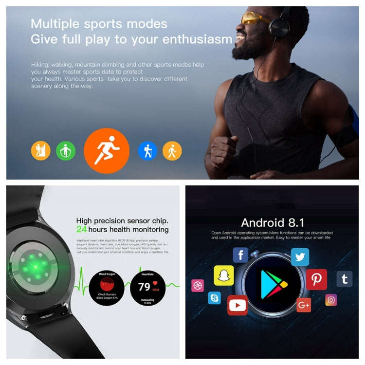 UNIWA DM80 1.43 inch IP67 Waterproof Android 8.1 Smart Watch Support 4G Network / WiFi / GPS / NF...