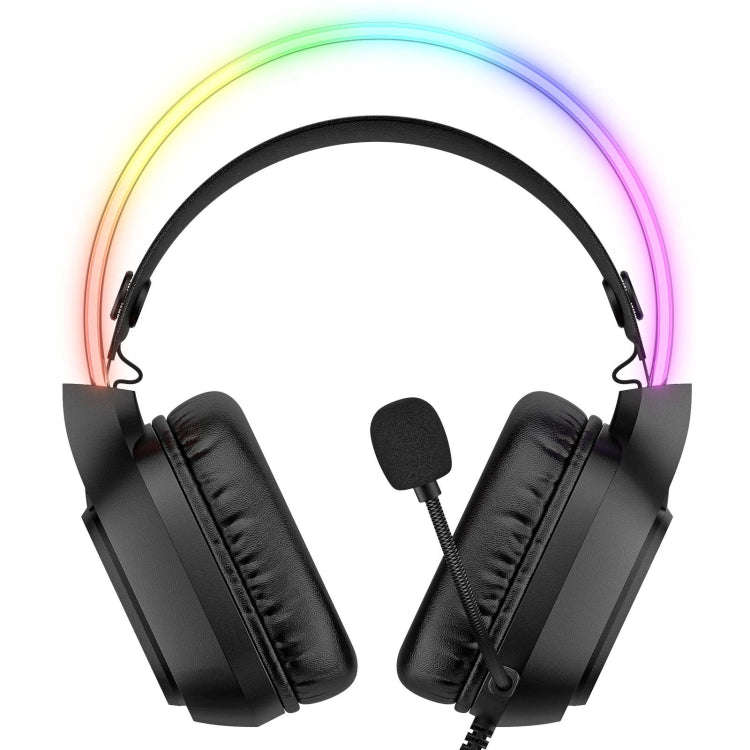 ONIKUMA X22 USB + 3.5mm Colorful Light Wired Gaming Headset with Mic, Cable length: 1.8m(Black)