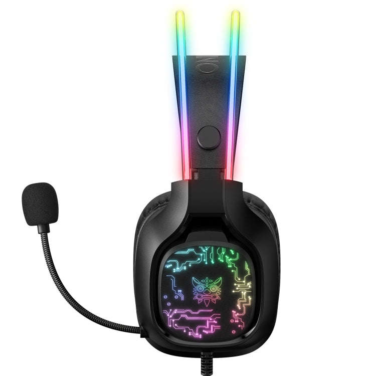 ONIKUMA X22 USB + 3.5mm Colorful Light Wired Gaming Headset with Mic, Cable length: 1.8m(Black)