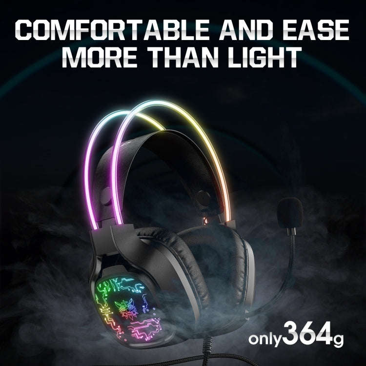 ONIKUMA X22 USB + 3.5mm Colorful Light Wired Gaming Headset with Mic, Cable length: 1.8m(Black)