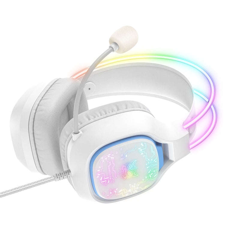 ONIKUMA X22 USB + 3.5mm Colorful Light Wired Gaming Headset with Mic, Cable length: 1.8m(White)