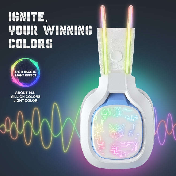 ONIKUMA X22 USB + 3.5mm Colorful Light Wired Gaming Headset with Mic, Cable length: 1.8m(White)