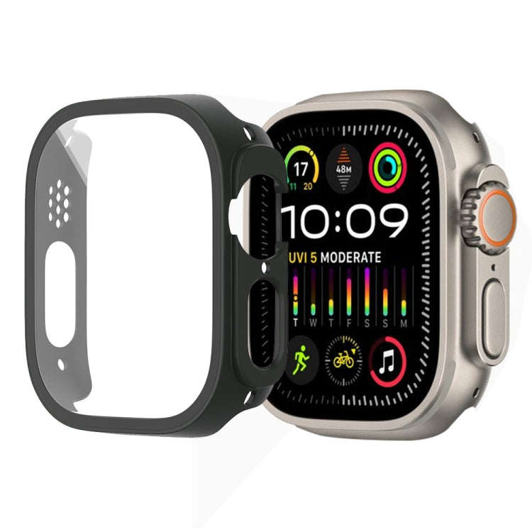 For Apple Watch Ultra 2 / Ultra 49mm Painting PC Hybrid Tempered Film Integrated Watch Case(Black)