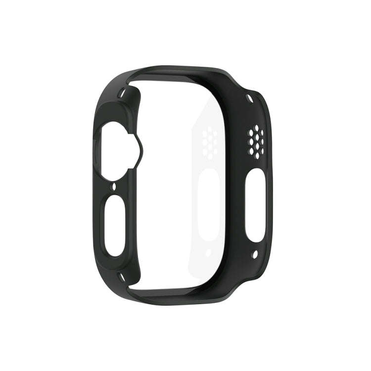 For Apple Watch Ultra 2 / Ultra 49mm Painting PC Hybrid Tempered Film Integrated Watch Case(Black)