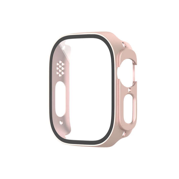 For Apple Watch Ultra 2 / Ultra 49mm Painting PC Hybrid Tempered Film Integrated Watch Case(Rose ...